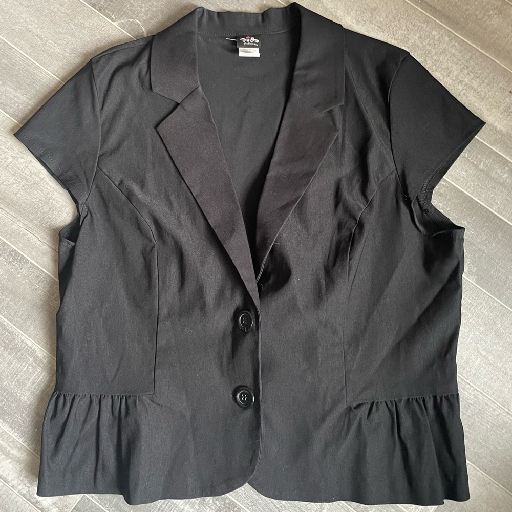 Vintage Toy Box Clothing Women’s Cap Sleeve Cropped Single Button Blazer Size 2X